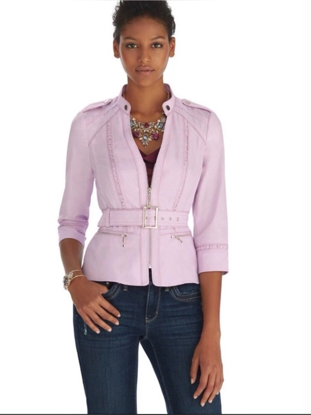 White House Black Market Elle Twill Jacket Size 2 NWOT